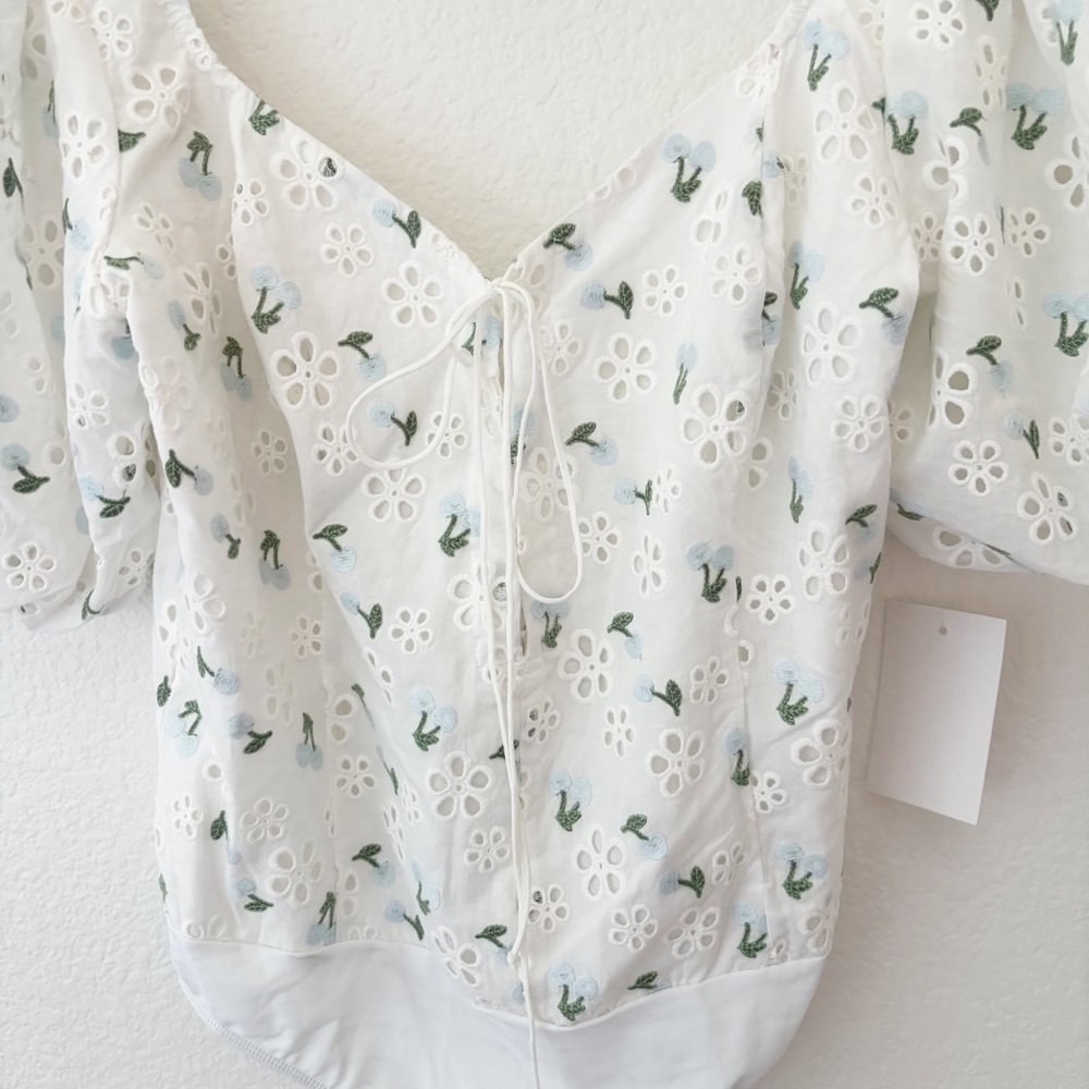 For love and lemons wild cherry bodysuit blue size XL NWT - Picture 3 of 13